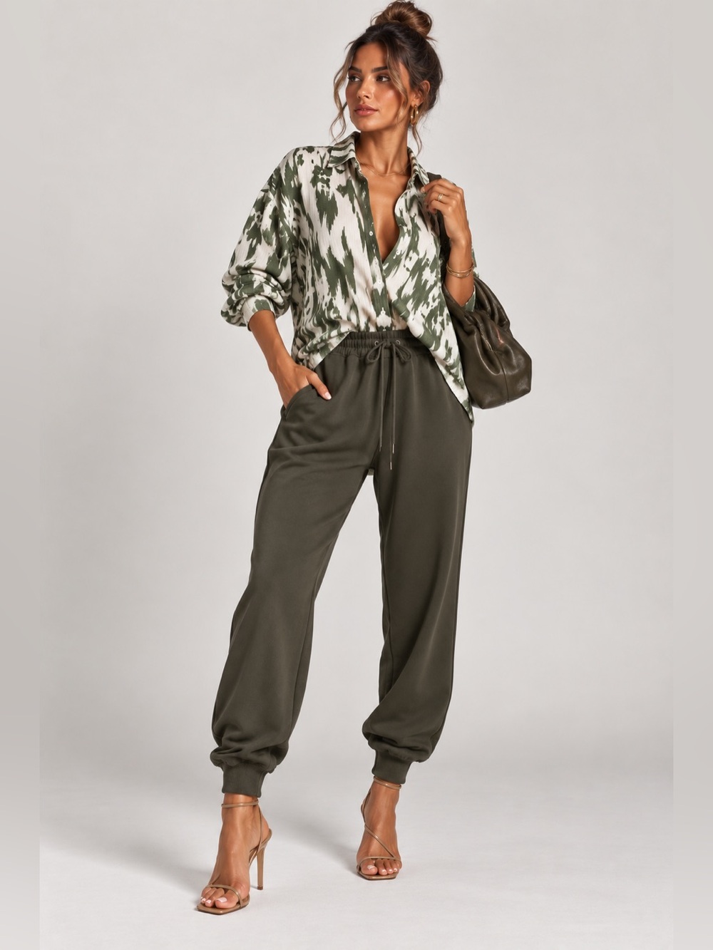 Wilfred Olive Green Drawstring Business Casual 2 Pocket Joggers Sz Large